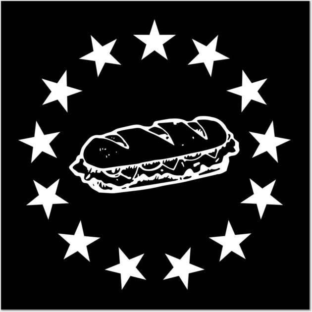 Patriotic Sandwich Guy Resist American Flag Stars Circle Wall Art by Creatifly Graphic Tees