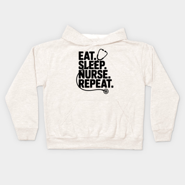 Eat Sleep Nurse Repeat Kids Hoodie by Frank Ring