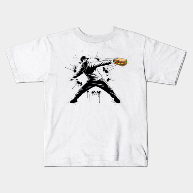 Rebel Sandwich Guy Thrower Kids T-Shirt by Creatifly Graphic Tees