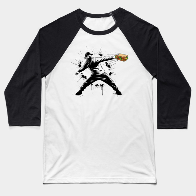 Rebel Sandwich Guy Thrower Baseball T-Shirt by Creatifly Graphic Tees