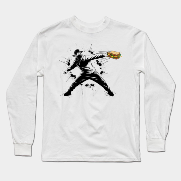 Rebel Sandwich Guy Thrower Long Sleeve T-Shirt by Creatifly Graphic Tees