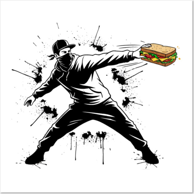 Rebel Sandwich Guy Thrower Wall Art by Creatifly Graphic Tees