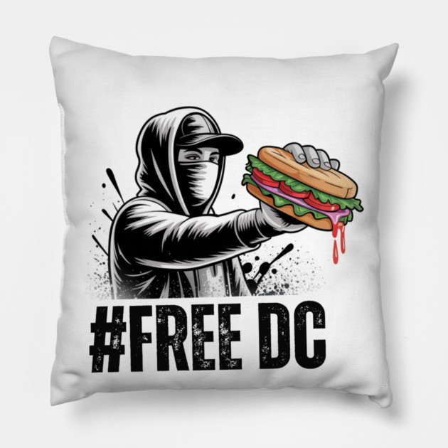 Street Rebel with Sandwich – Urban Graffiti Style FREE DC Pillow by Creatifly Graphic Tees