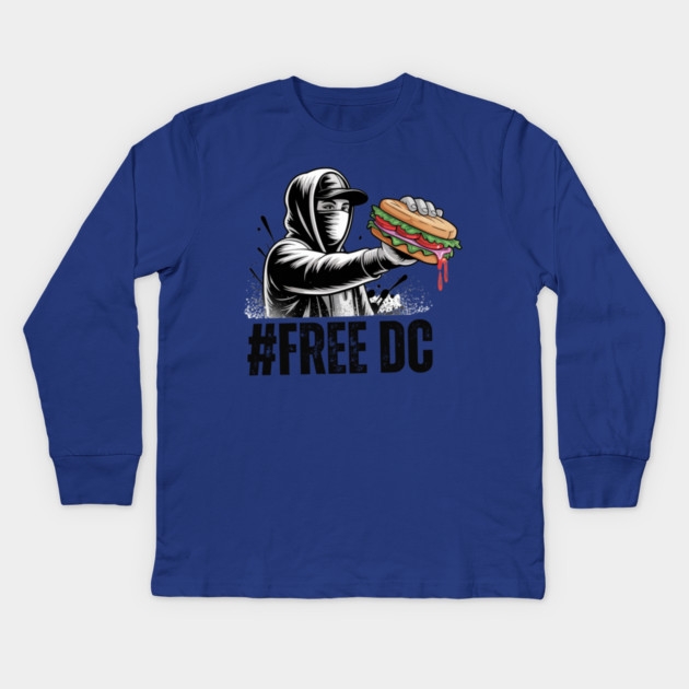 Street Rebel with Sandwich – Urban Graffiti Style FREE DC Kids Long Sleeve T-Shirt by Creatifly Graphic Tees