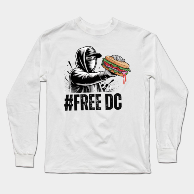 Street Rebel with Sandwich – Urban Graffiti Style FREE DC Long Sleeve T-Shirt by Creatifly Graphic Tees