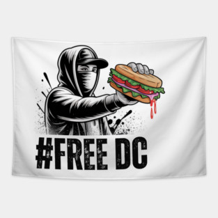 Street Rebel with Sandwich – Urban Graffiti Style FREE DC Tapestry