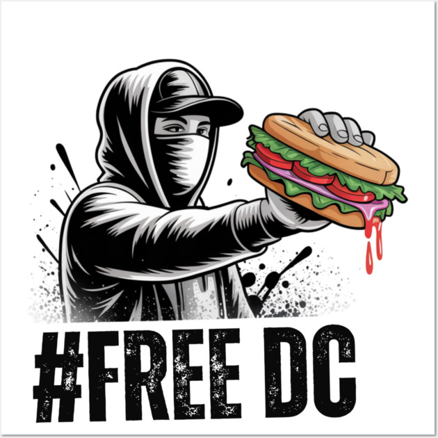 Street Rebel with Sandwich – Urban Graffiti Style FREE DC Wall Art by Creatifly Graphic Tees