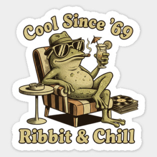 Ribbit and Chill – Funny Frog Retro Design for Lazy Days & Chill Lovers Magnet