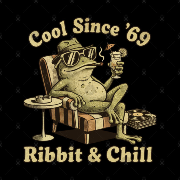 Ribbit and Chill – Funny Frog Retro Design for Lazy Days & Chill Lovers by Vintage Retro Prints by RDR Design