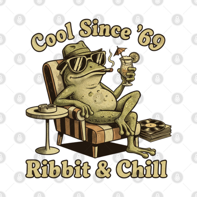 Ribbit and Chill – Funny Frog Retro Design for Lazy Days & Chill Lovers by Vintage Retro Prints by RDR Design