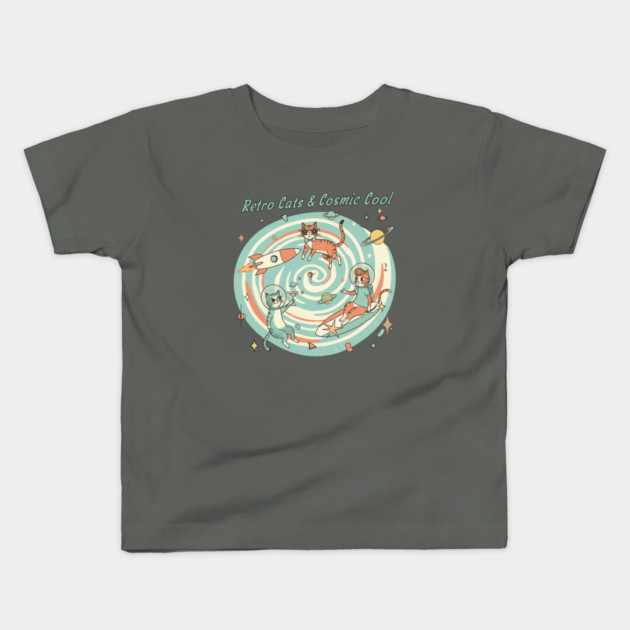 Retro Cats & Cosmic Cool – Vintage Space Cats in Atomic Style for Retro Lovers Kids T-Shirt by Vintage Retro Prints by RDR Design