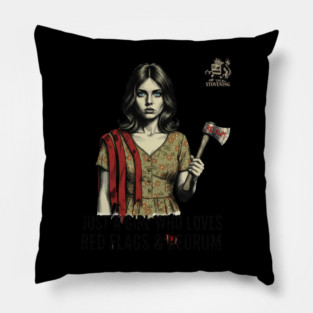 Just A Girl Who Loves Red Flags & Redrum Pillow