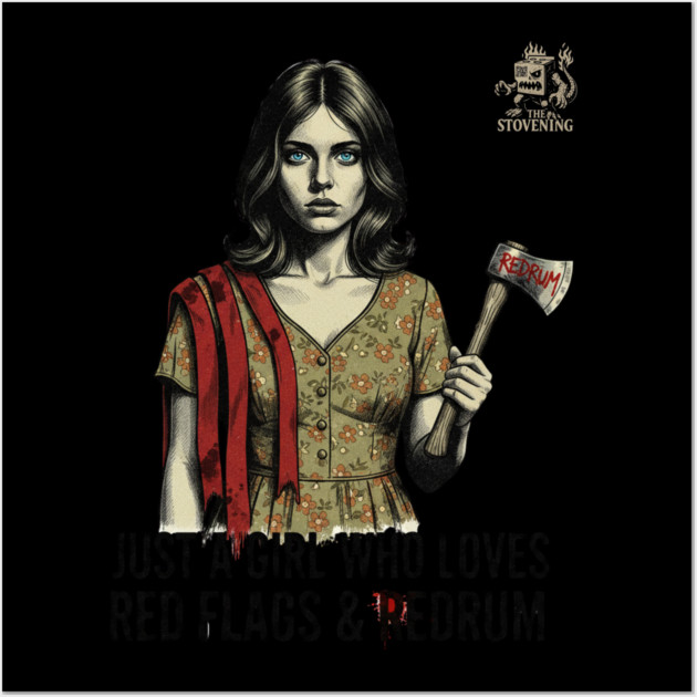 Just A Girl Who Loves Red Flags & Redrum Wall Art by Randy 's Store
