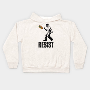 Sandwich Thrower Resist – Street Art Style Protest Parody Kids Hoodie