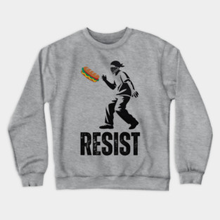 Sandwich Thrower Resist – Street Art Style Protest Parody Crewneck Sweatshirt