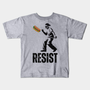 Sandwich Thrower Resist – Street Art Style Protest Parody Kids T-Shirt