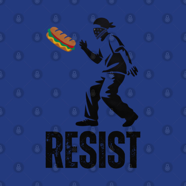Sandwich Thrower Resist – Street Art Style Protest Parody by Creatifly Graphic Tees