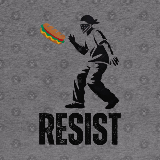 Sandwich Thrower Resist – Street Art Style Protest Parody by Creatifly Graphic Tees