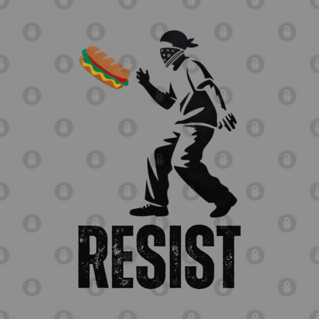 Sandwich Thrower Resist – Street Art Style Protest Parody by Creatifly Graphic Tees