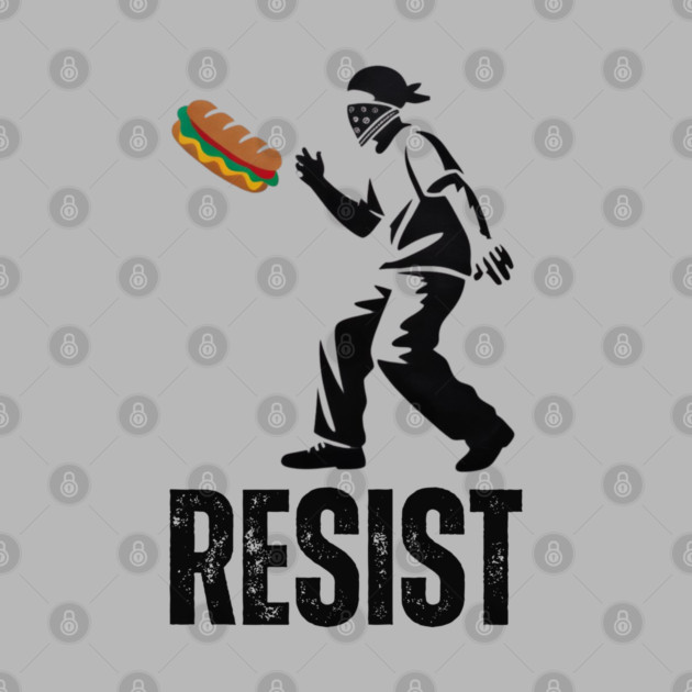 Sandwich Thrower Resist – Street Art Style Protest Parody by Creatifly Graphic Tees
