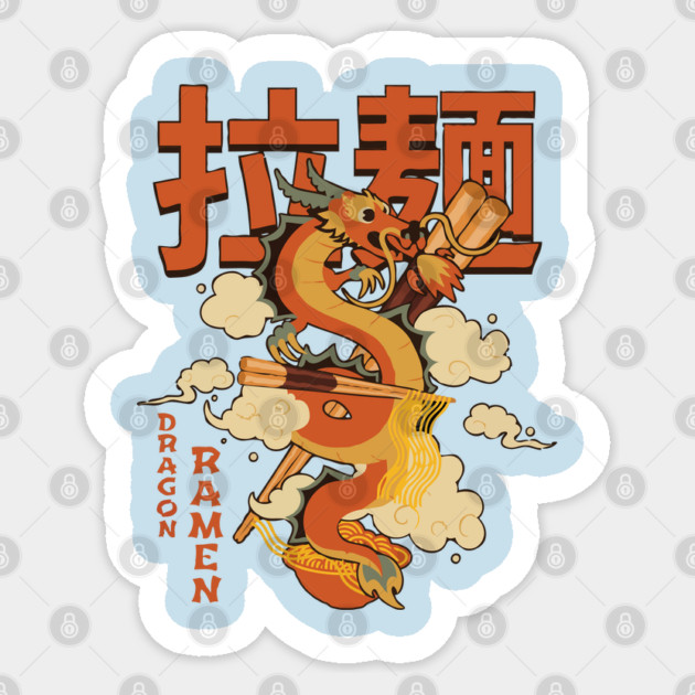 Dragon and Ramen Sticker by Megadorim