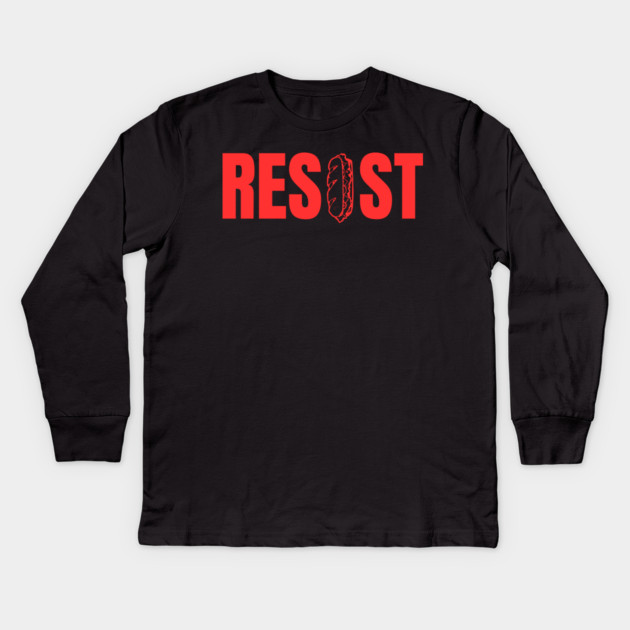 Resist Sandwich – Bold Protest Street Style Kids Long Sleeve T-Shirt by Creatifly Graphic Tees