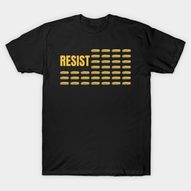 Resist Sandwich American Flag Parody T-Shirt by Creatifly Graphic Tees