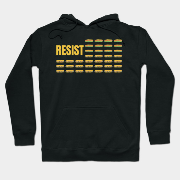 Resist Sandwich American Flag Parody Hoodie by Creatifly Graphic Tees