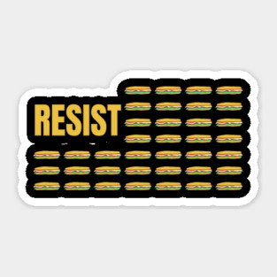 Resist Sandwich American Flag Parody Sticker