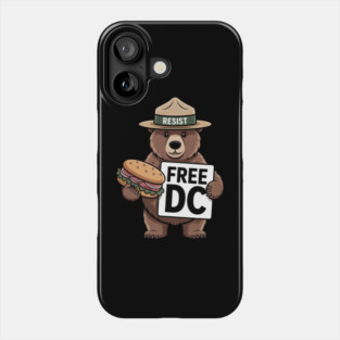 Resist Bear Holding A Sandwich And Free DC Sign Phone Case