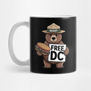 Resist Bear Holding A Sandwich And Free DC Sign Mug