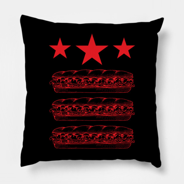 DC Flag Sandwich Parody Pillow by Creatifly Graphic Tees