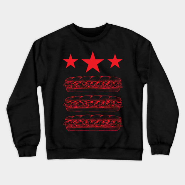 DC Flag Sandwich Parody Crewneck Sweatshirt by Creatifly Graphic Tees