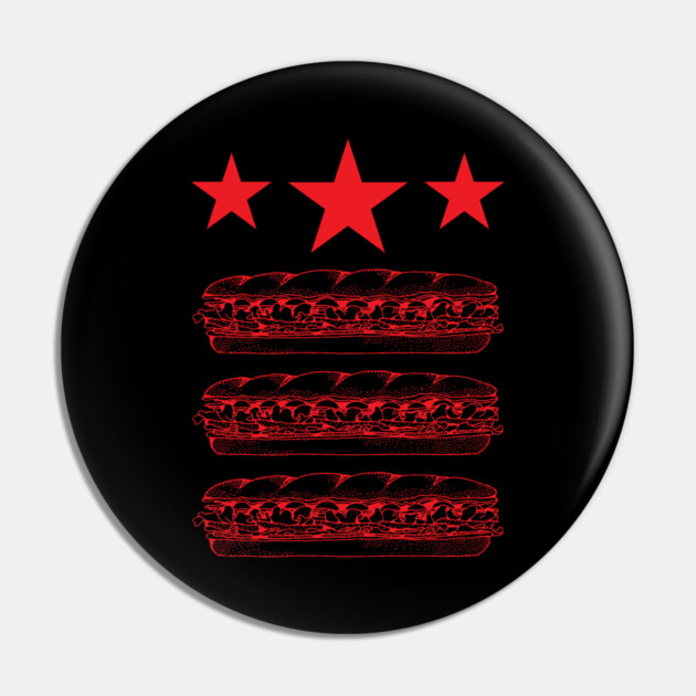 DC Flag Sandwich Parody Pin by Creatifly Graphic Tees