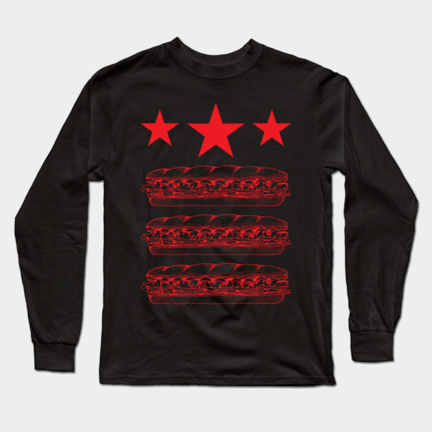 DC Flag Sandwich Parody Long Sleeve T-Shirt by Creatifly Graphic Tees