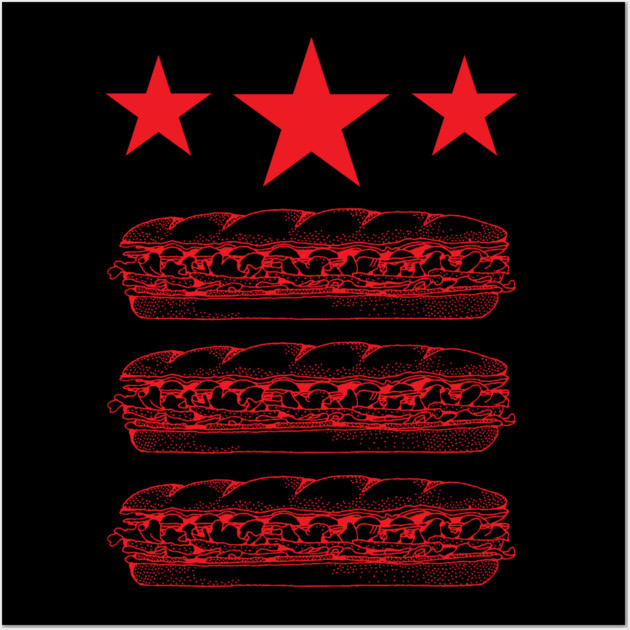 DC Flag Sandwich Parody Wall Art by Creatifly Graphic Tees