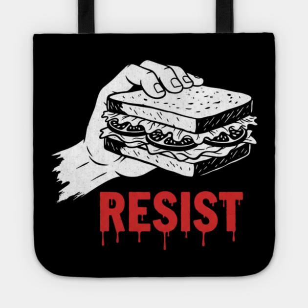 Sandwich Guy Resist – Funny Sandwich Protest Humor Tote by Creatifly Graphic Tees