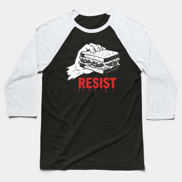 Sandwich Guy Resist – Funny Sandwich Protest Humor Baseball T-Shirt by Creatifly Graphic Tees