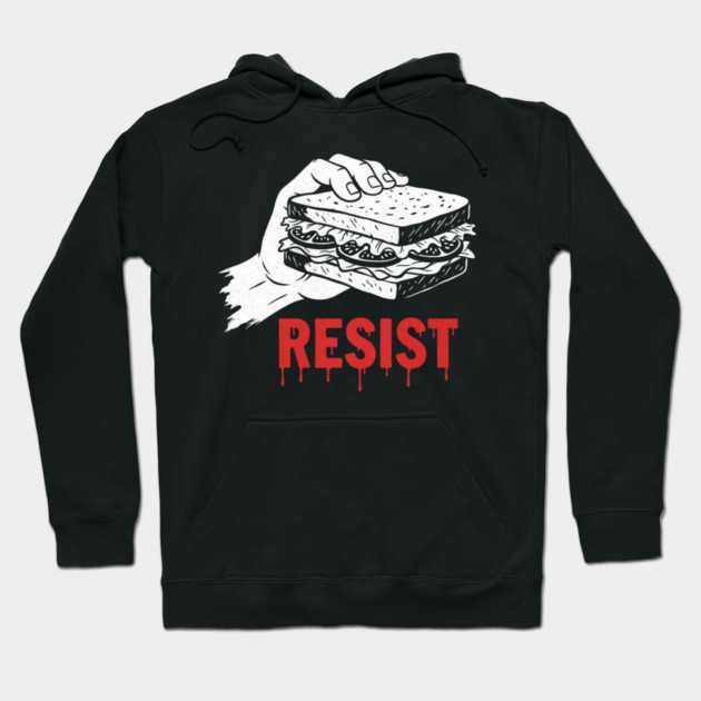 Sandwich Guy Resist – Funny Sandwich Protest Humor Hoodie by Creatifly Graphic Tees
