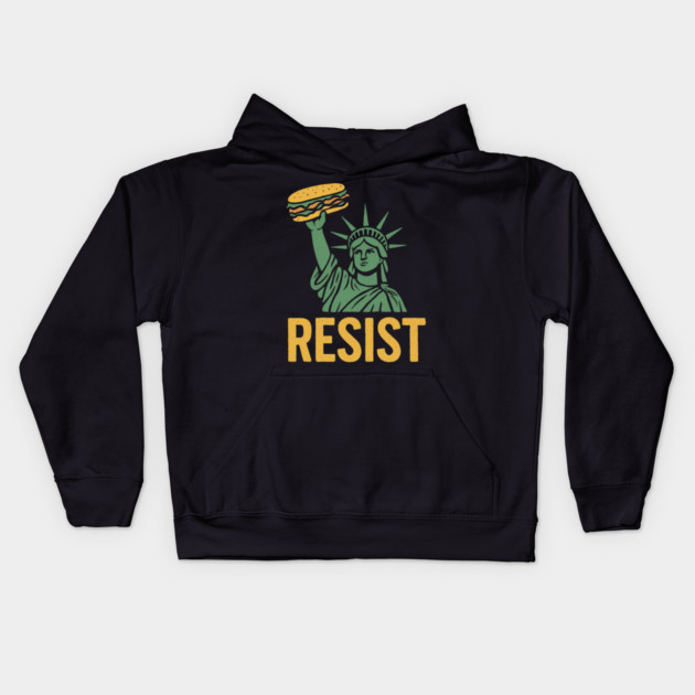 Sandwich Guy Resist – Statue Of Liberty Kids Hoodie by Creatifly Graphic Tees