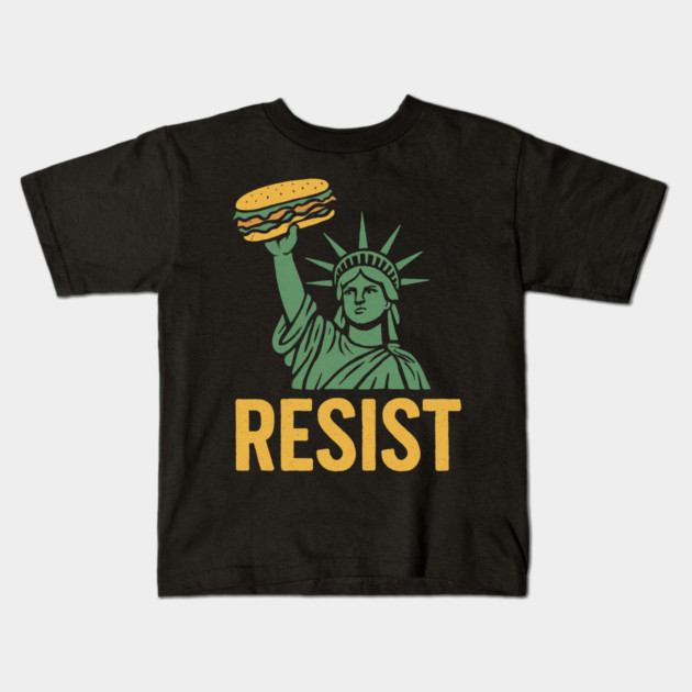 Sandwich Guy Resist – Statue Of Liberty Kids T-Shirt by Creatifly Graphic Tees