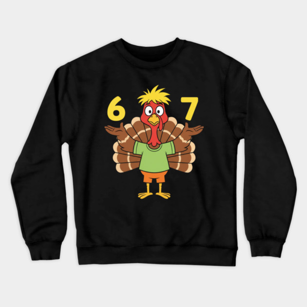 Thanksgiving Turkey 67 – Funny Number Meme Crewneck Sweatshirt by ArtistTee ⭐⭐⭐⭐⭐