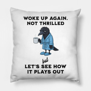 Crow: Woke Up Again. Not Thrilled but Let's See How It Goes Pillow