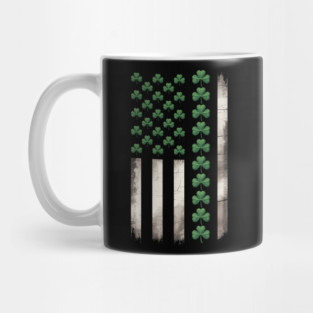 American Flag Shamrocks St Patricks Day Irish USA Mug