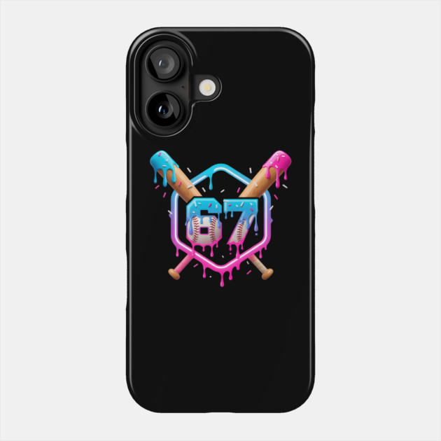 67 Baseball – Drippy Ice Cream Bats Design Phone Case by ArtistTee ⭐⭐⭐⭐⭐