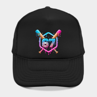 67 Baseball – Drippy Ice Cream Bats Design Hat