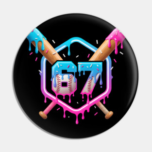 67 Baseball – Drippy Ice Cream Bats Design Pin