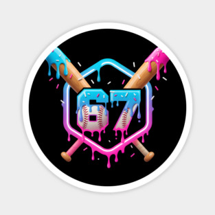 67 Baseball – Drippy Ice Cream Bats Design Magnet