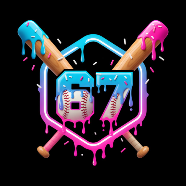 67 Baseball – Drippy Ice Cream Bats Design by ArtistTee ⭐⭐⭐⭐⭐