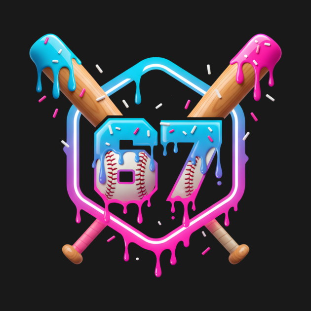67 Baseball – Drippy Ice Cream Bats Design by ArtistTee ⭐⭐⭐⭐⭐